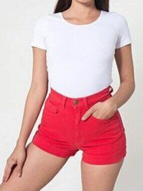 ✨AMERICAN APPAREL✨Red High Waisted Shorts
